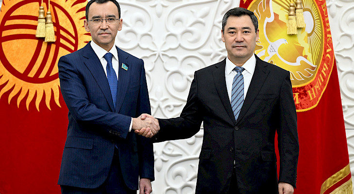Sadyr Zhaparov receives Chairman of Senate of Parliament of Kazakhstan Maulen Ashimbaev 