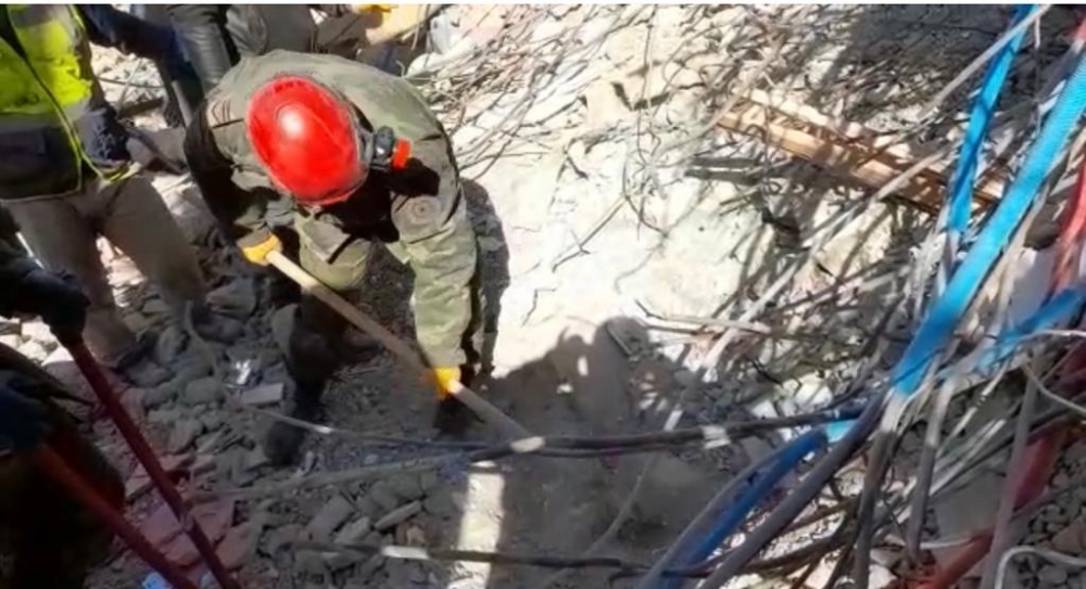 Rescuers of the Ministry of Emergency Situations continue search and rescue operations in Turkey