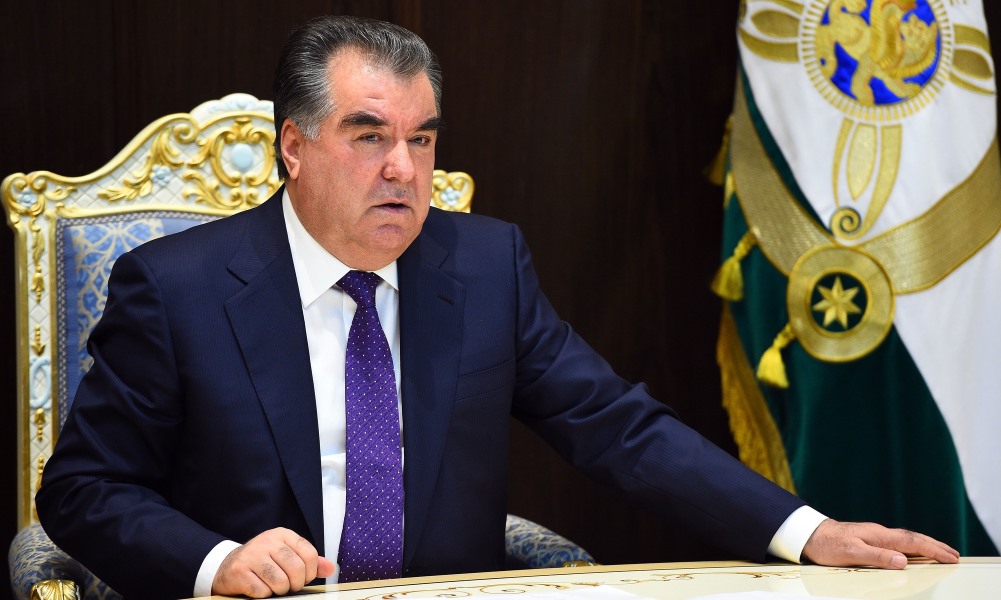 President of Tajikistan Emomali Rahmon Awards Military Ranks to Law Enforcement Officers