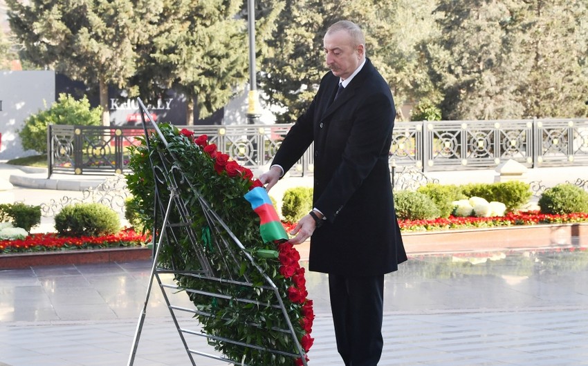 President Ilham Aliyev visits Khojaly genocide memorial