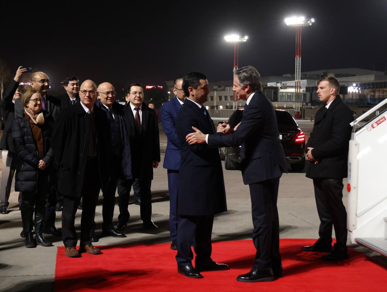 US Secretary of State Antony Blinken arrives in Tashkent, Uzbekistan