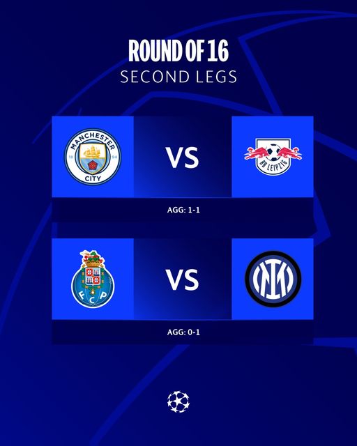 Bugun UEFA Chempionlar Ligasida 1/8 finalidan o‘rin olgan ikki o‘yin bo‘lib o‘tadi