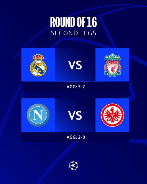 Bugun UEFA Chempionlar Ligasida 1/4 finalga chiqadigan yana ikki jamoaning nomi ma’lum bo‘ladi