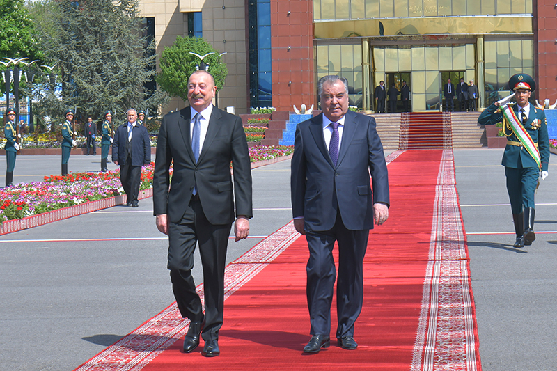 President of the Republic of Tajikistan Emomali Rahmon held president of the Republic of Azerbaijan Ilham Aliyev