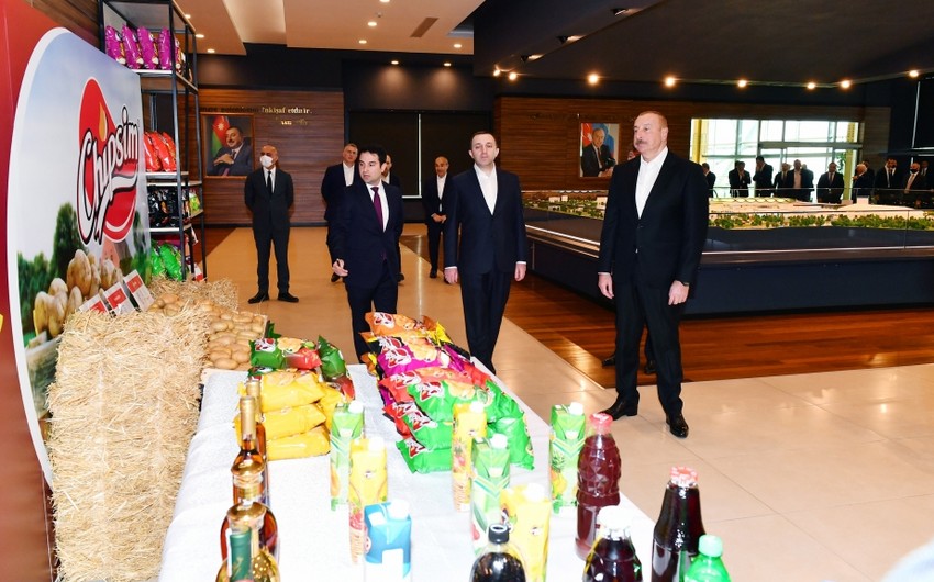 President Ilham Aliyev and Prime Minister Irakli Garibashvili visit Gabala Food Village