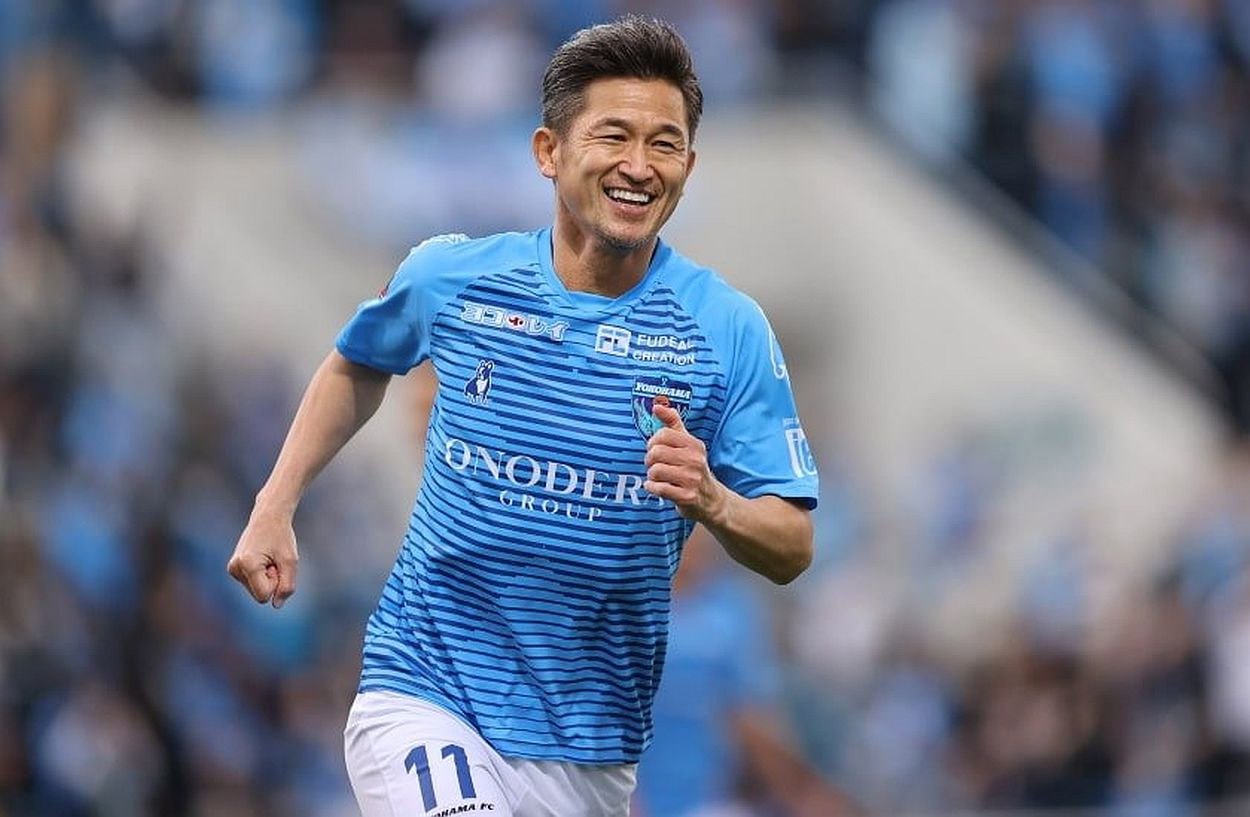 Miura, the oldest player in world football, made his debut at his 16th club