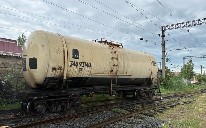 Freight car derailed in Baku