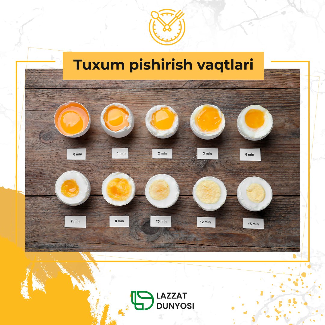 10 different looks of eggs according to cooking times 🍳