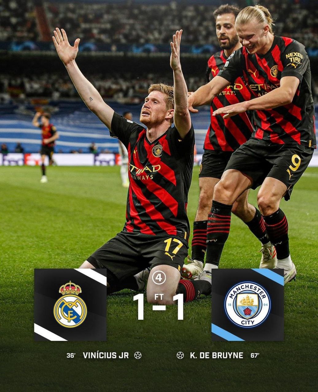 🏆 A draw was recorded in the first semi-final match of the UEFA Champions League.