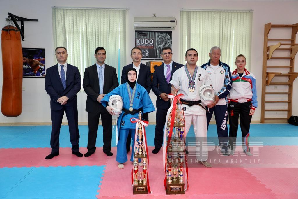 World karate champions from Azerbaijan awarded