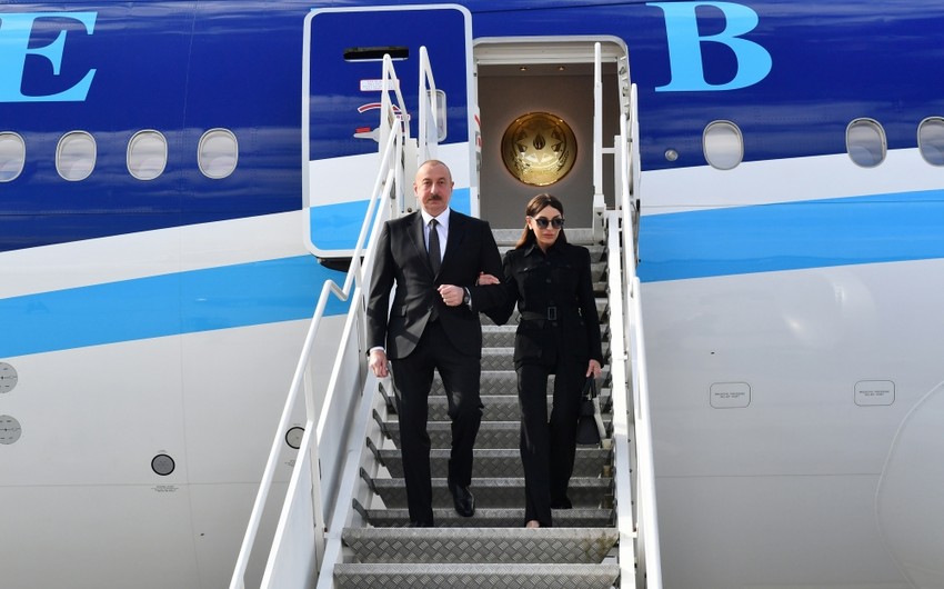 President Ilham Aliyev arrived on an official visit to Lithuania