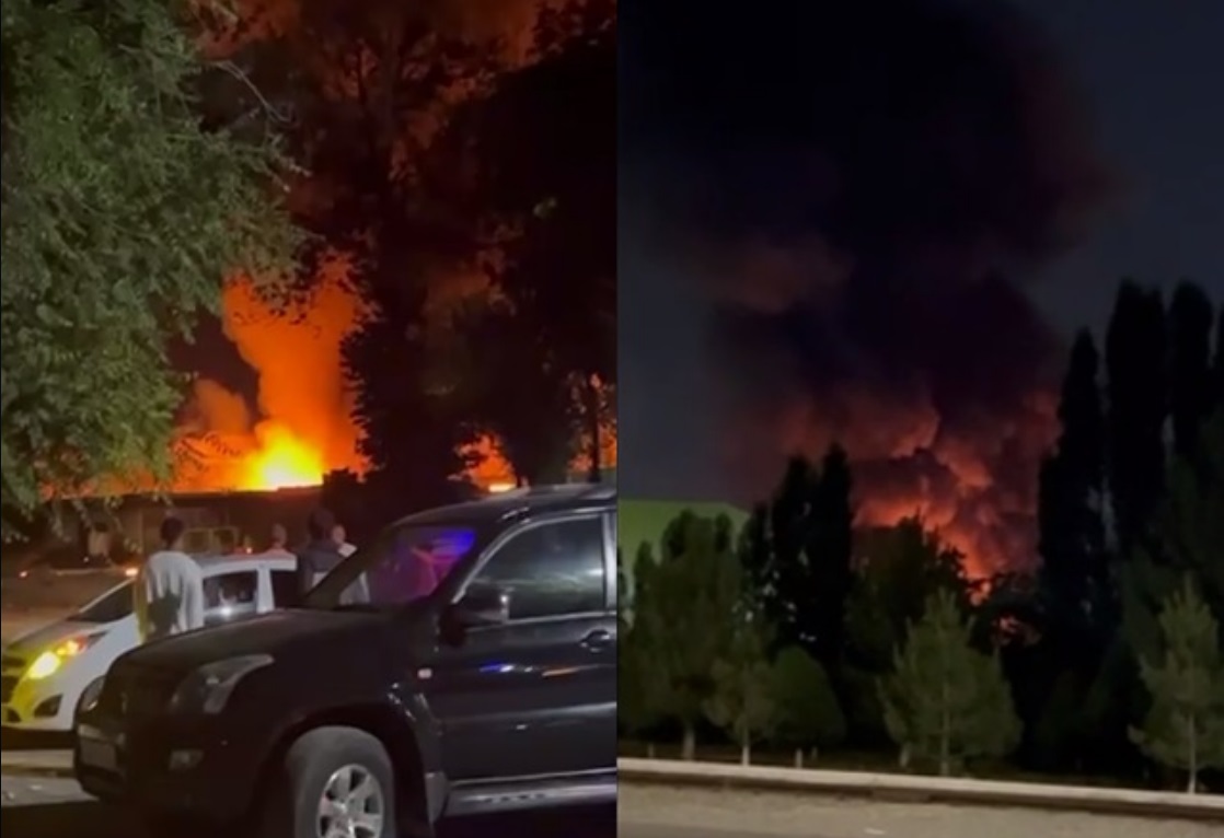 In Tashkent, a fire broke out in a reservoir where waste oil products are stored