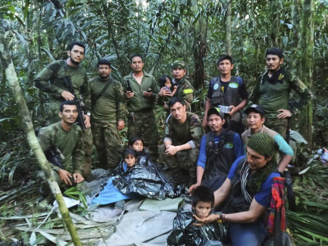 Four children who survived a plane crash were found in the jungles of Colombia 40 days later