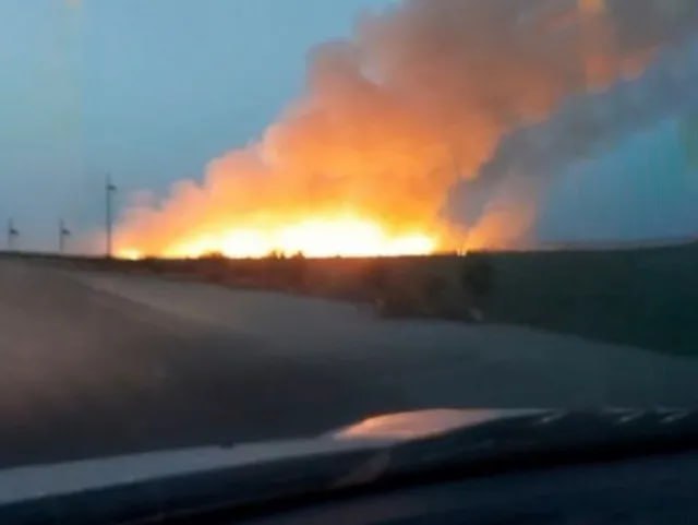 A fire broke out on 3 hectares of land in Tashkent region