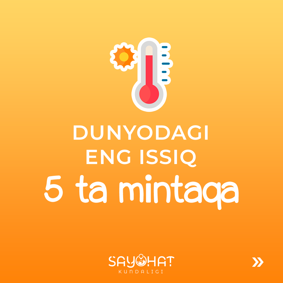 🌡🌞Dunyodagi eng issiq 5ta mintaqa