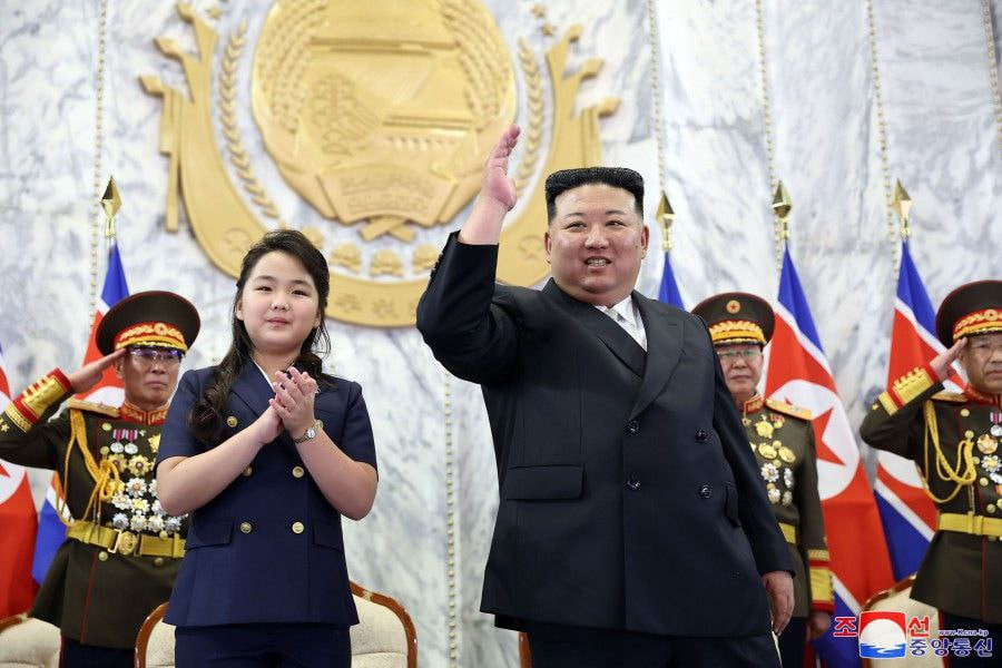 Kim Jong Un and his daughter took part in a military parade dedicated to the 75th anniversary of the founding of the DPRK