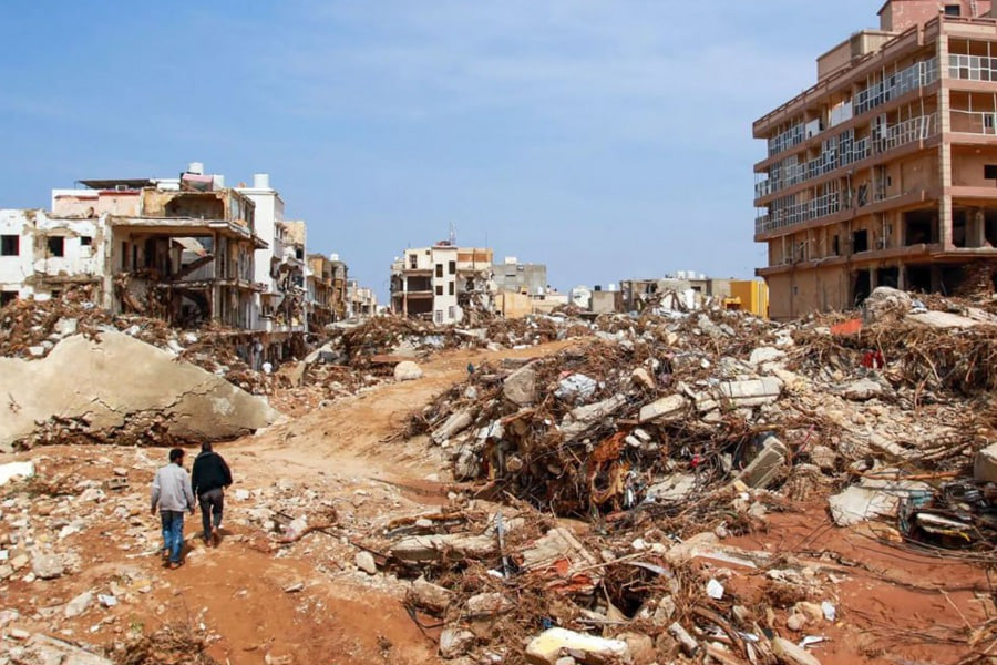 35,000 people were forced to leave their homes after devastating floods in the Libyan city of Derna - WHO