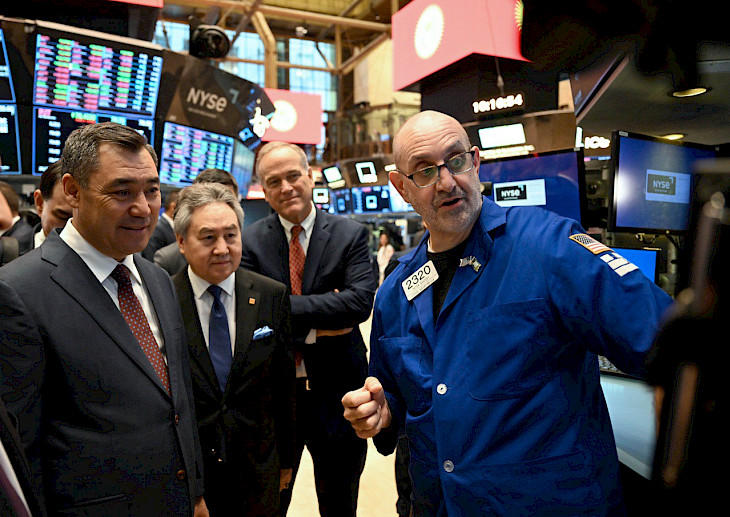 President of Kyrgyzstan Sadr Japarov visited the New York Stock Exchange on Wall Street on September 21