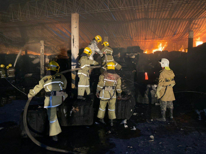 It was announced how much of the warehouse in sergeli burned down