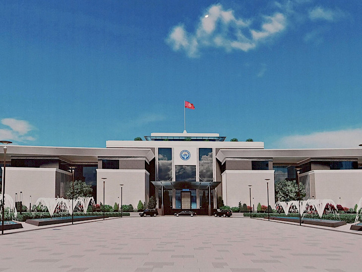 Zavershaetsya stroitelstvo novogo zdaniya Administratsii Prezidenta. Sadyr Japarov suggests choosing a name