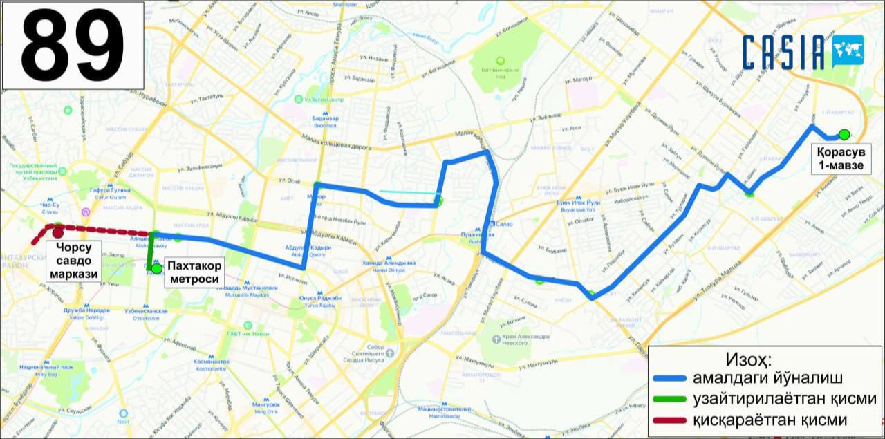 Some bus routes have changed in Tashkent
