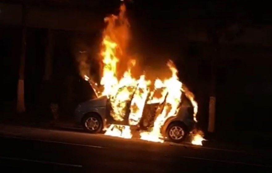 Matiz burned down in Tashkent