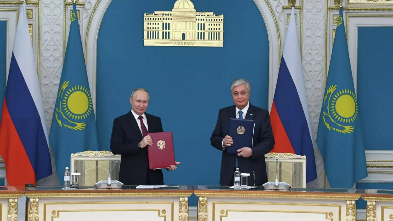 A joint action plan between Kazakhstan and Russia for three years was signed by Tokayev and Putin