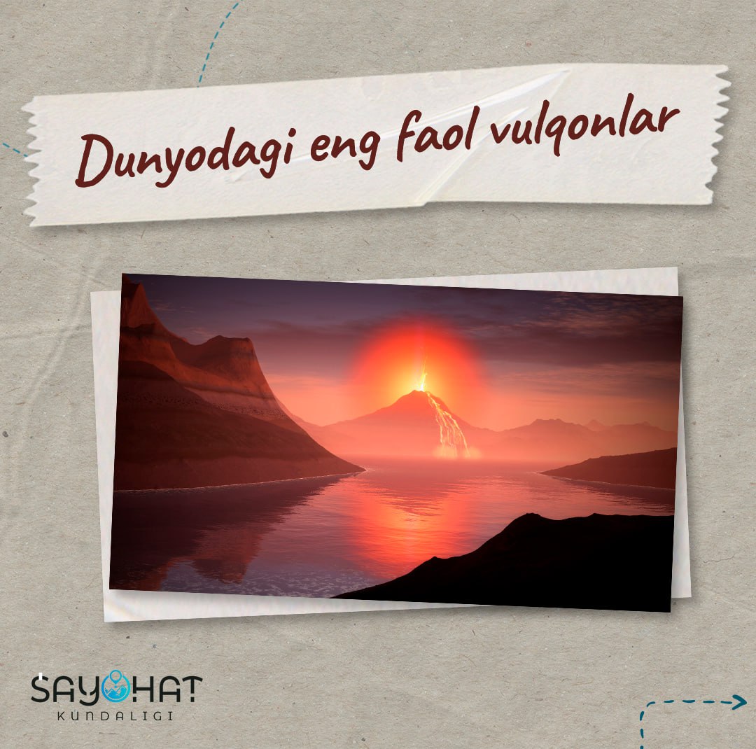 🌋Dunyodagi eng faol vulqonlar