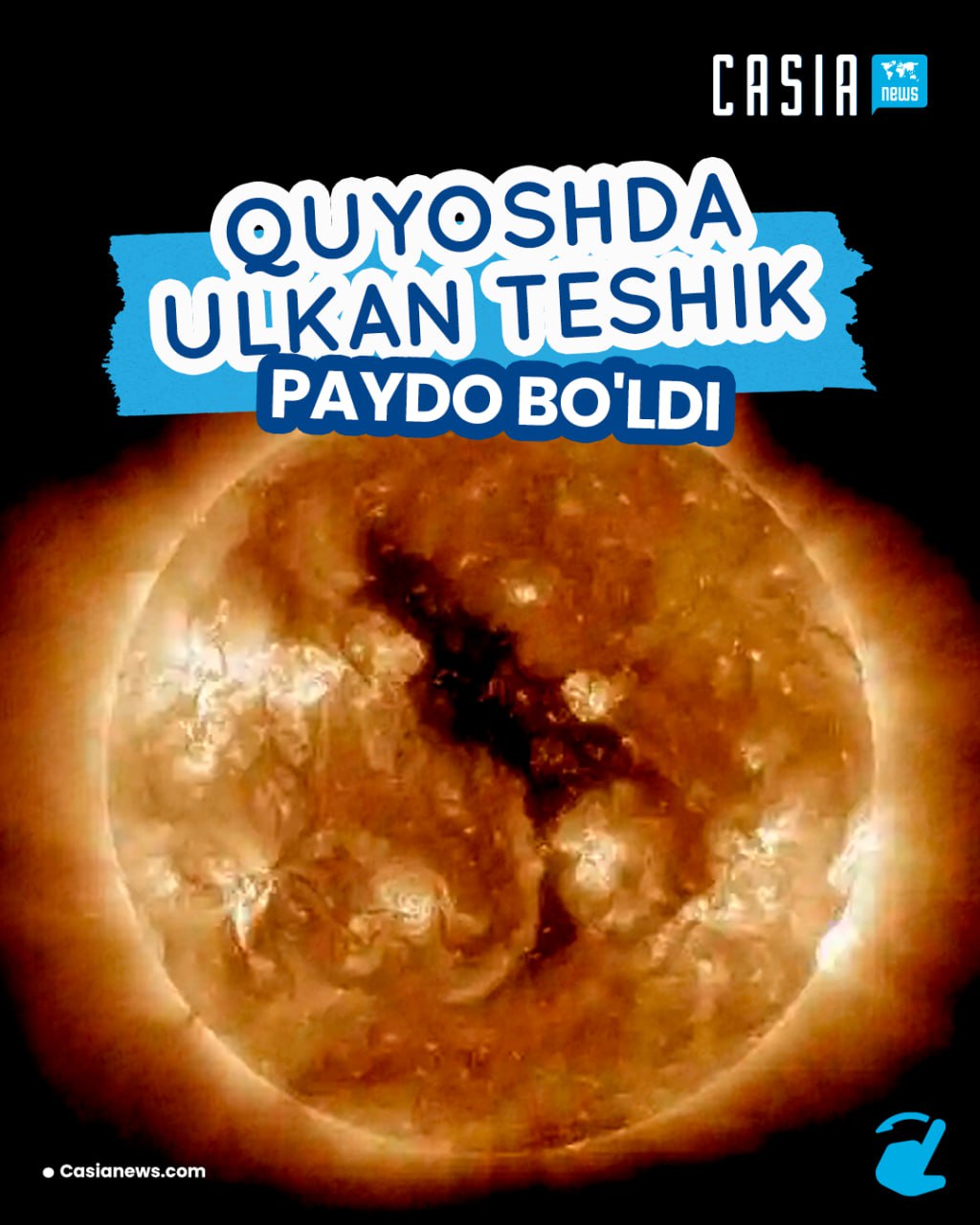 A huge hole appeared in the sun