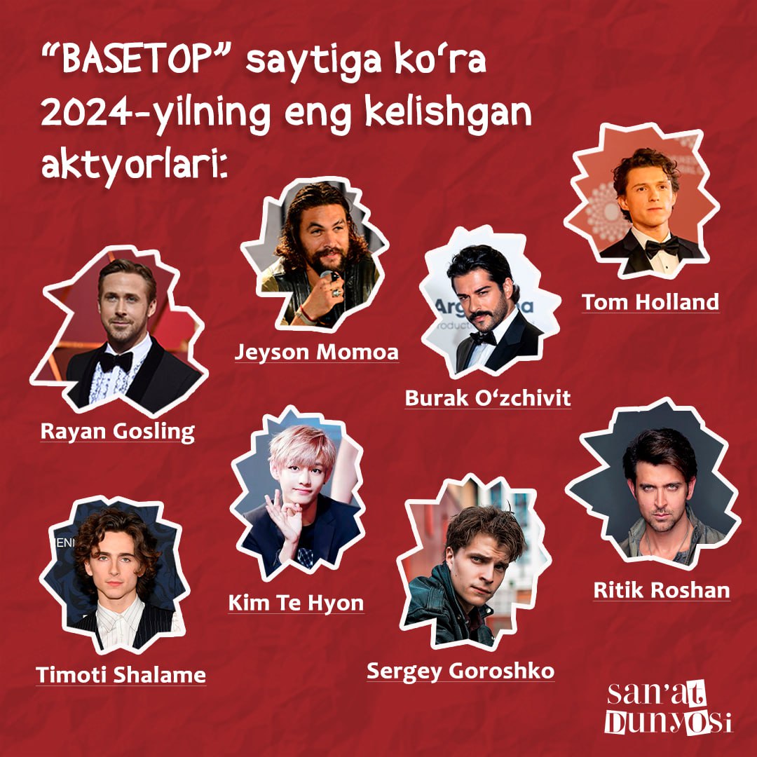 😍 The most handsome actors of 2024 according to "BASETOP" site