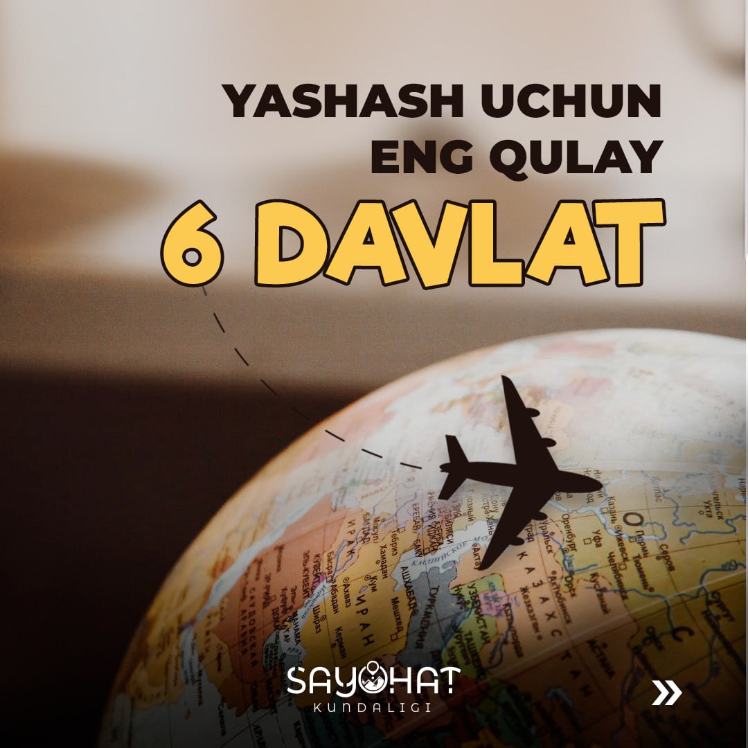 🌍Yashash uchun eng qulay 6 davlat