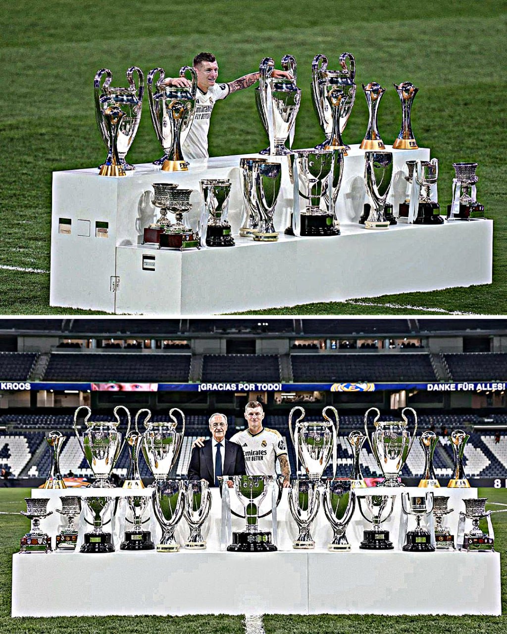 A final photo session with Toni Kroos was organized. The German player won 22 awards during his career in Real Madrid. 10 years ago it was bought for 25 million euros!