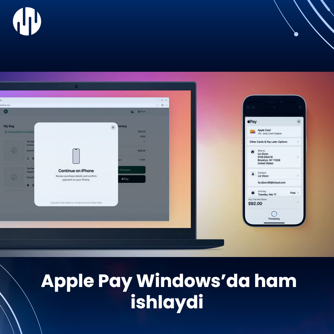 💻Apple Pay will be available on Windows