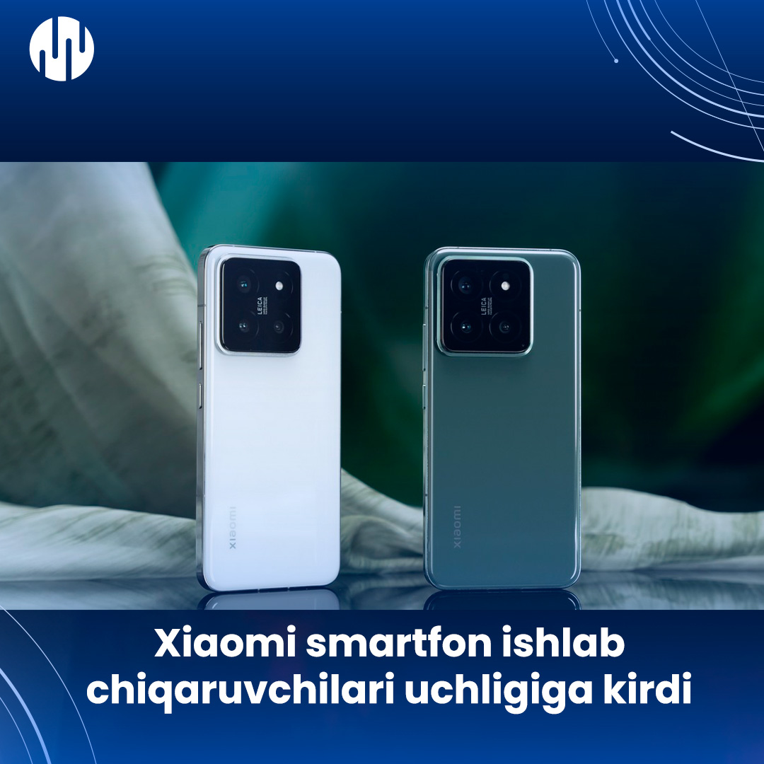 📱Xiaomi has been ranked among the top three smartphone manufacturers in the world