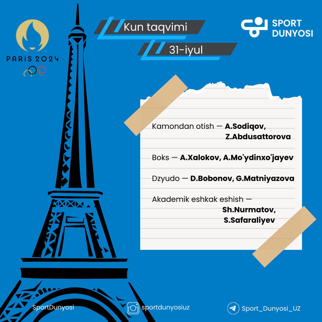 List of meetings of Uzbek athletes at the Olympics on July 31