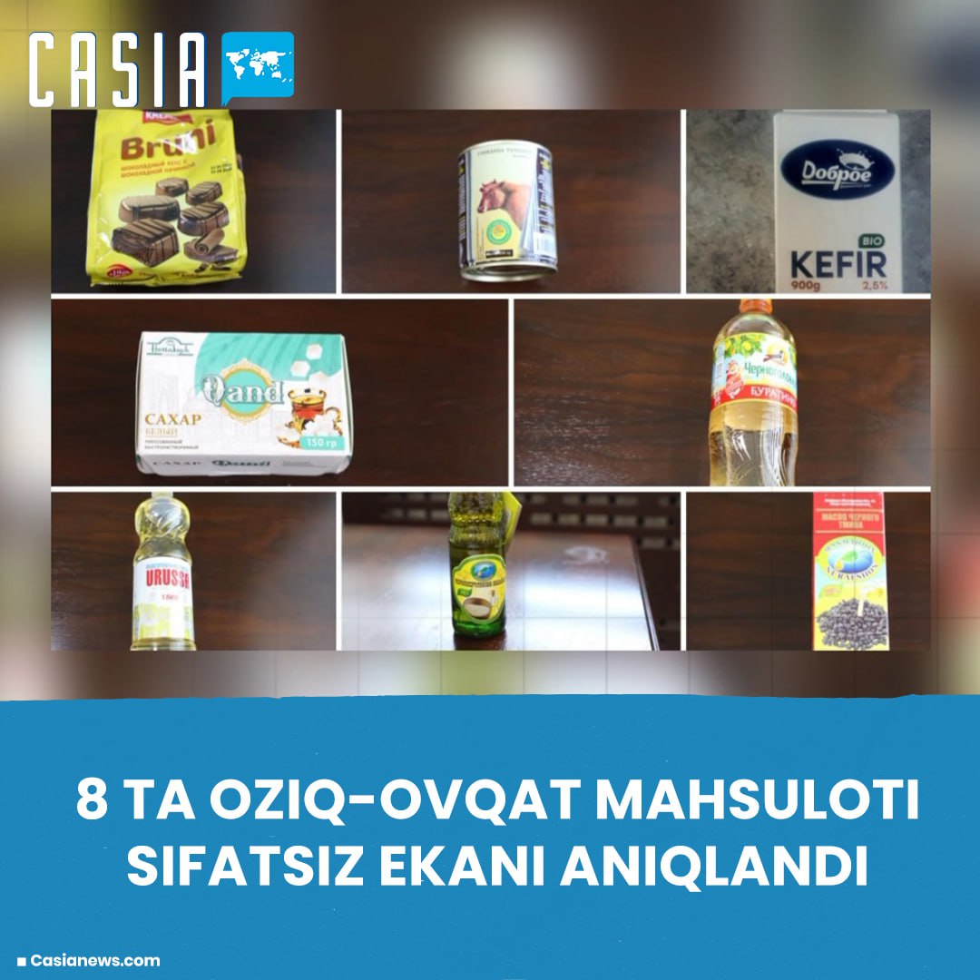 8 food products were found to be of poor quality