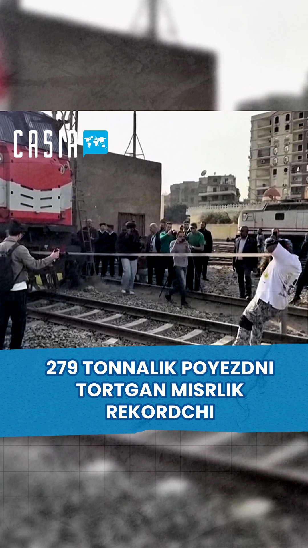 Egyptian record holder pulls 279-ton train