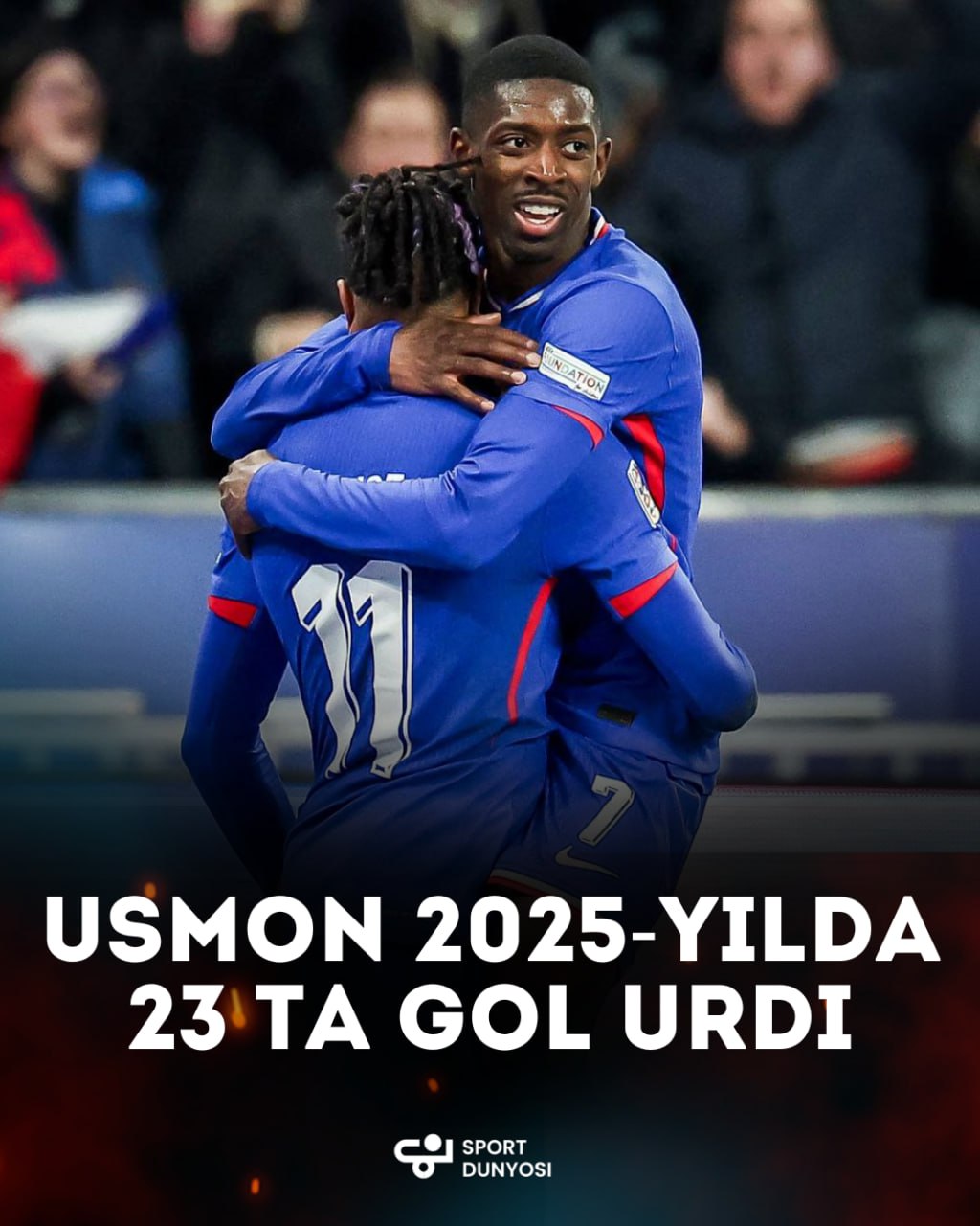 In 2025, Ousmane Dembele has already scored 23 goals!