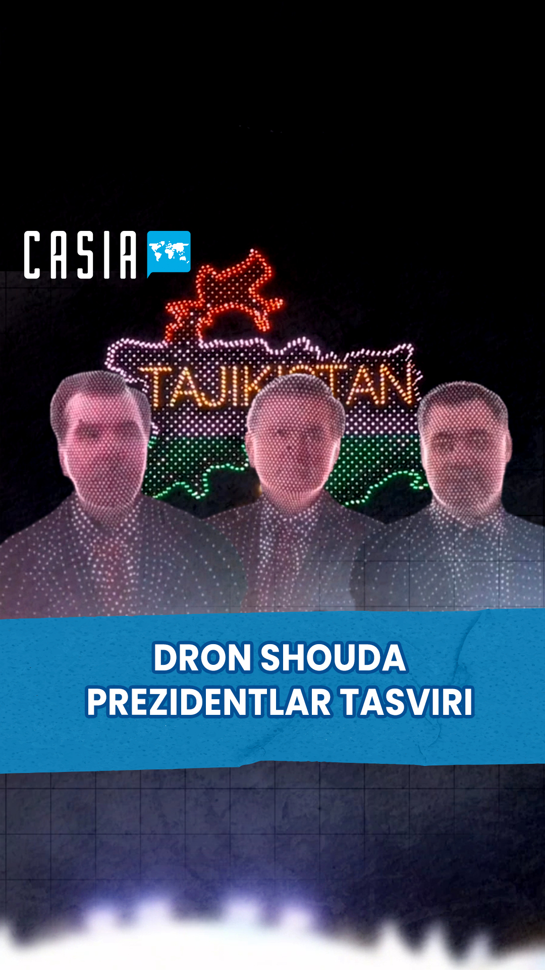 Presidents’ images at drone show in Khujand