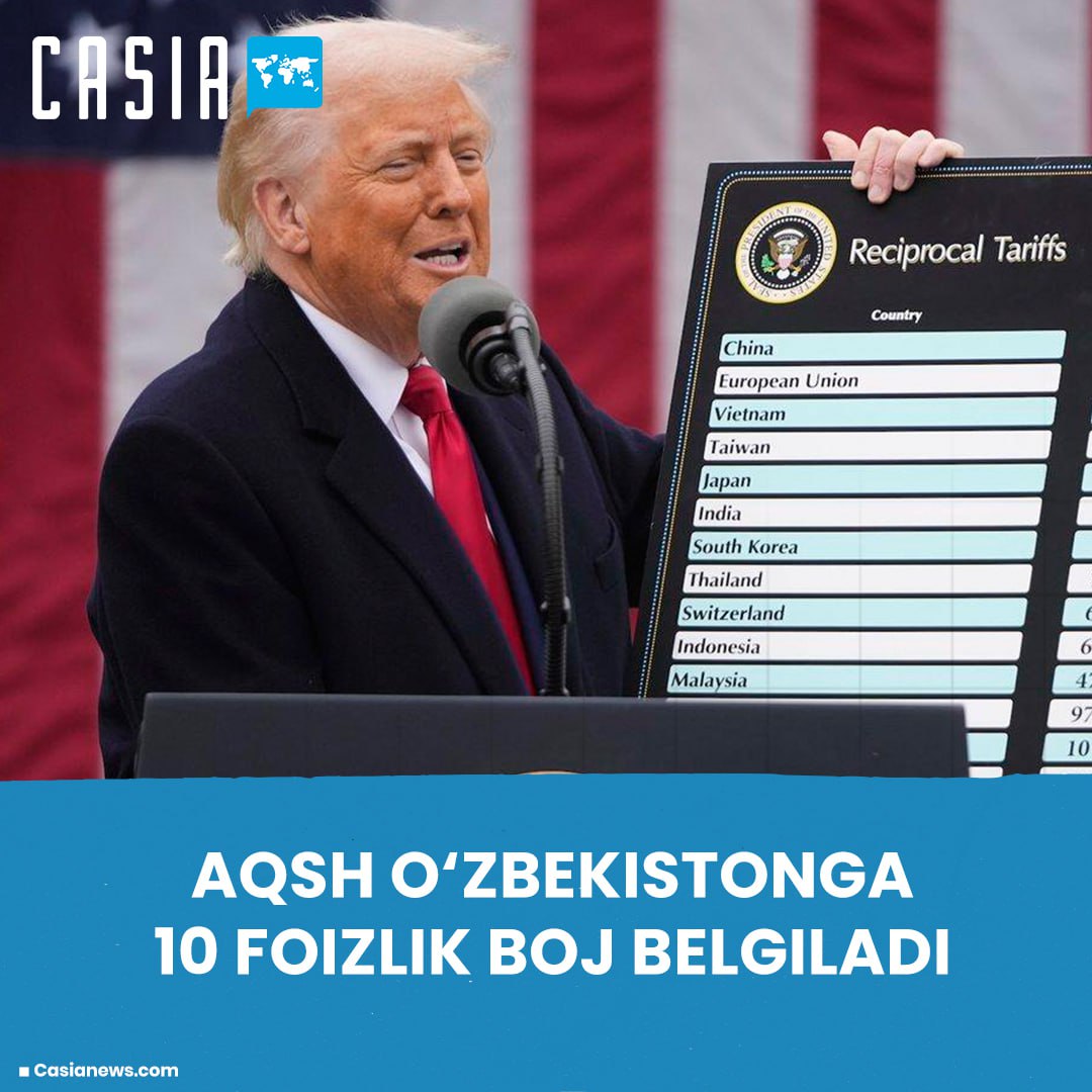 US imposes 10% tariff on Uzbekistan