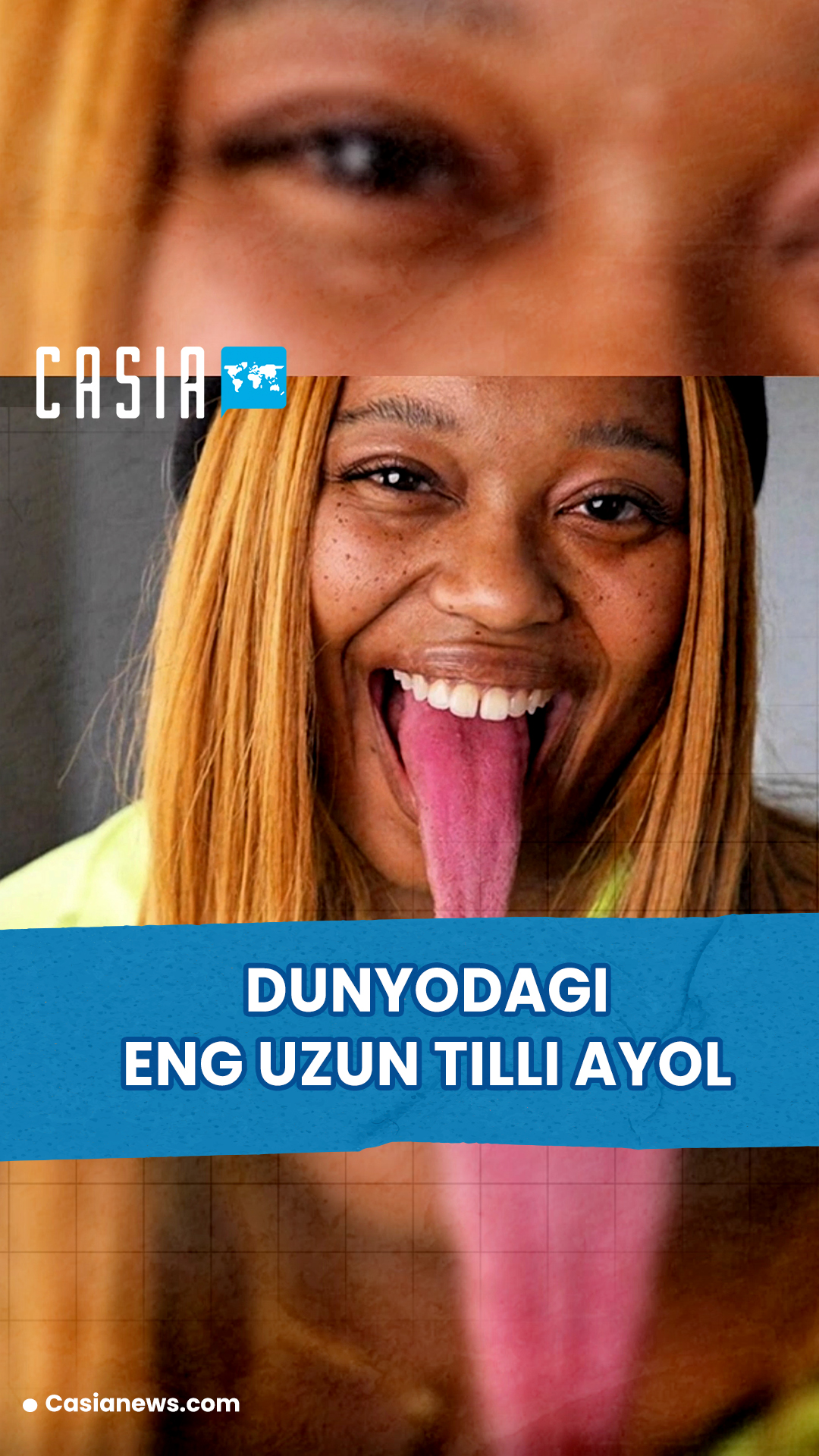 The woman with the longest tongue in the world