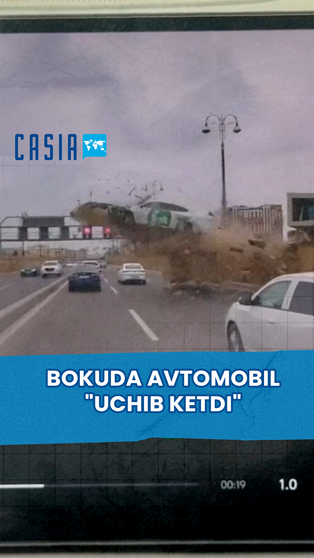 A car "flew" in Baku