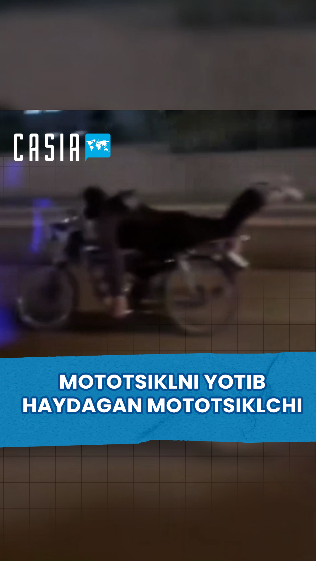 Motorcyclist riding a motorcycle lying down