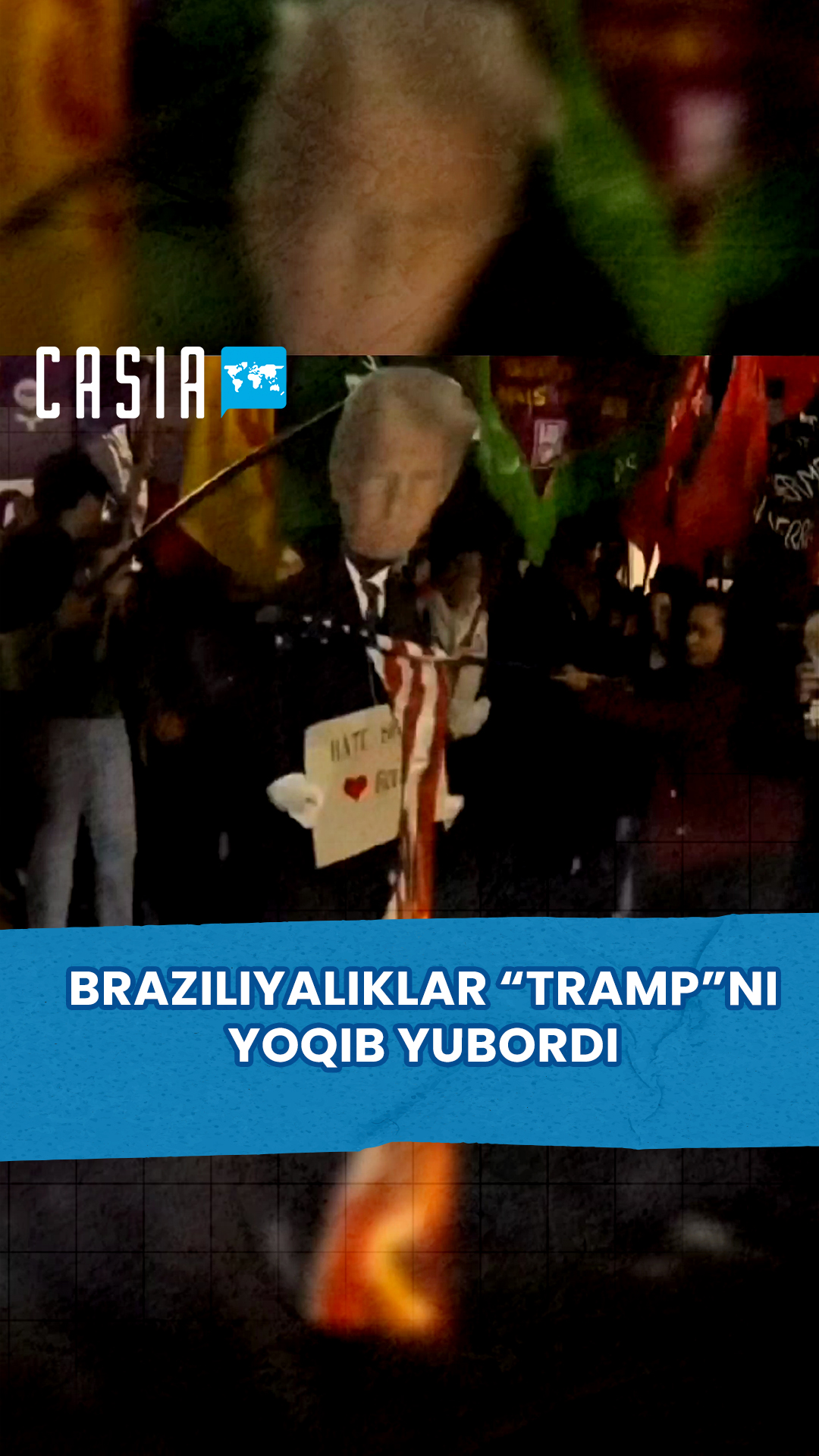 Brazilians burn Trump