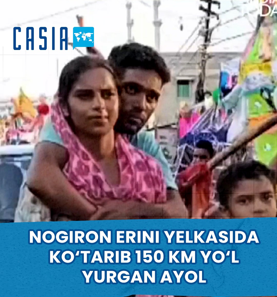 In India, a woman traveled 150 km carrying her disabled husband on her shoulder