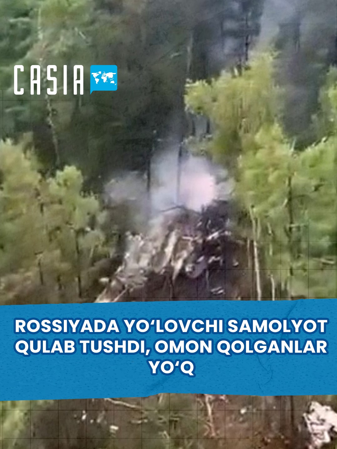 A plane with 43 people on board crashed in Russia, leaving no survivors.