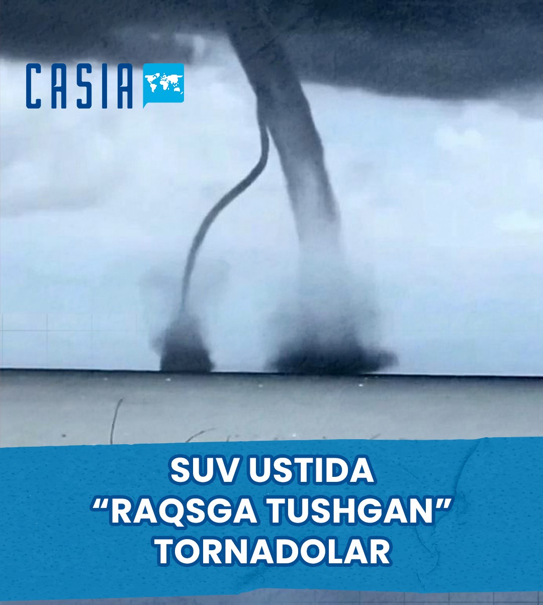 Tornadoes "dancing" on water