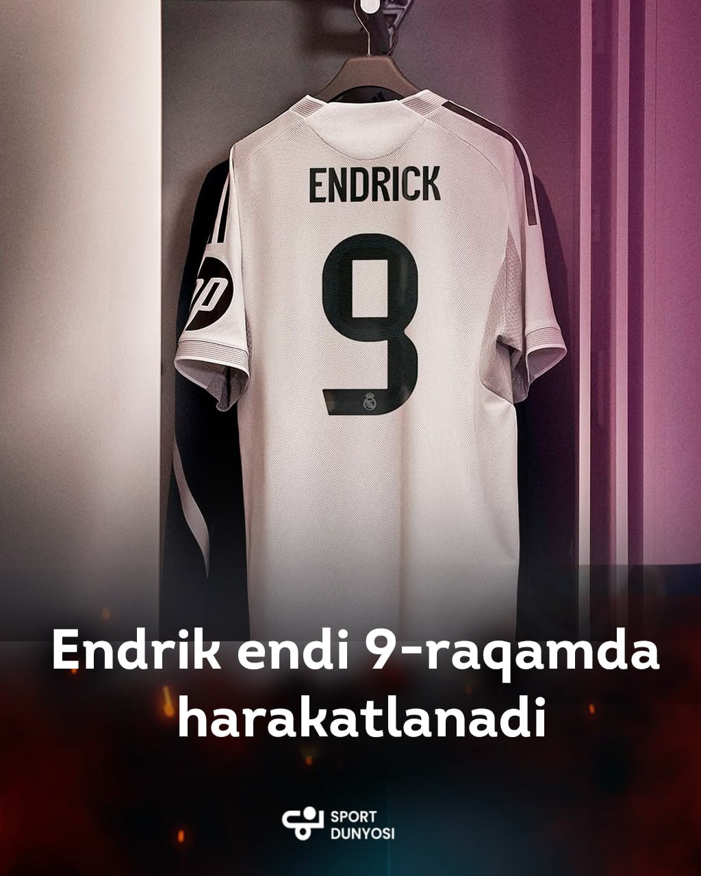 Endrik will now wear the number 9 jersey