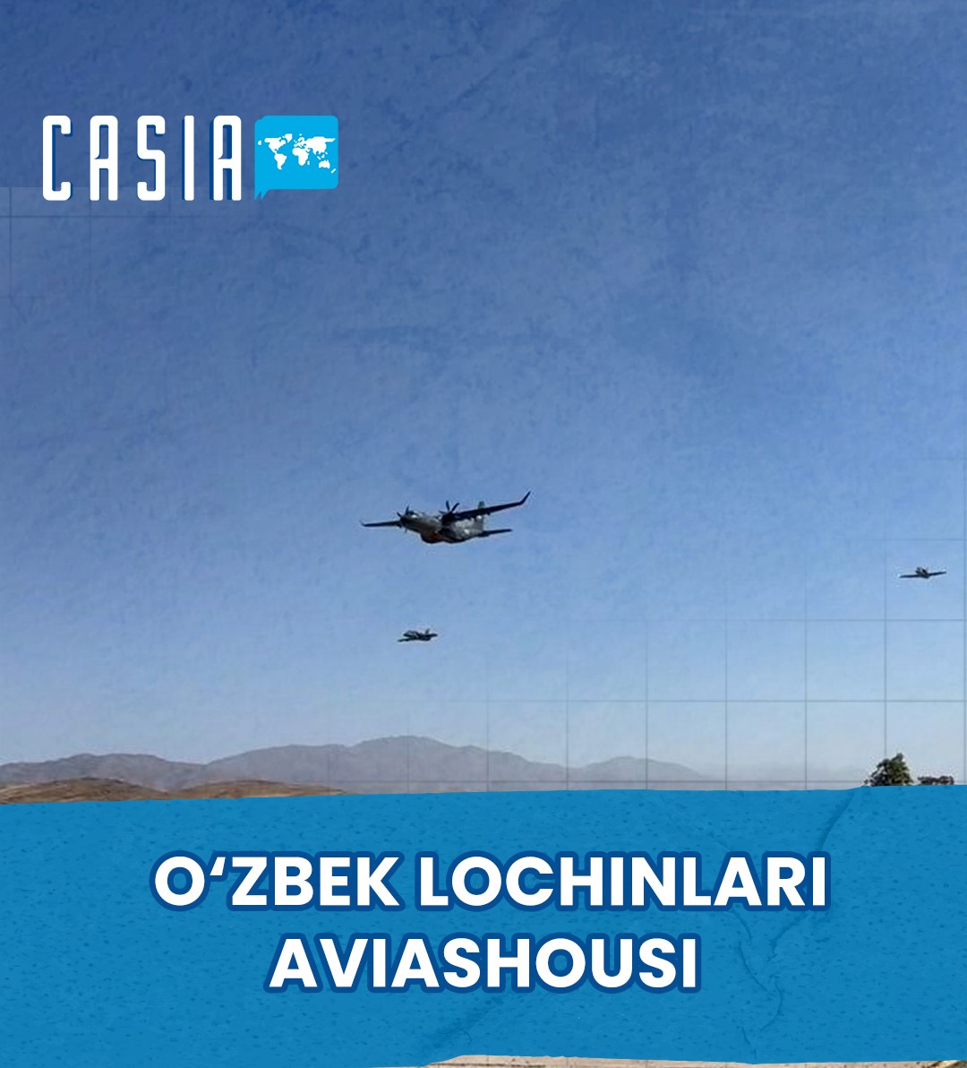 Uzbek falconers demonstrate their skills at an air show