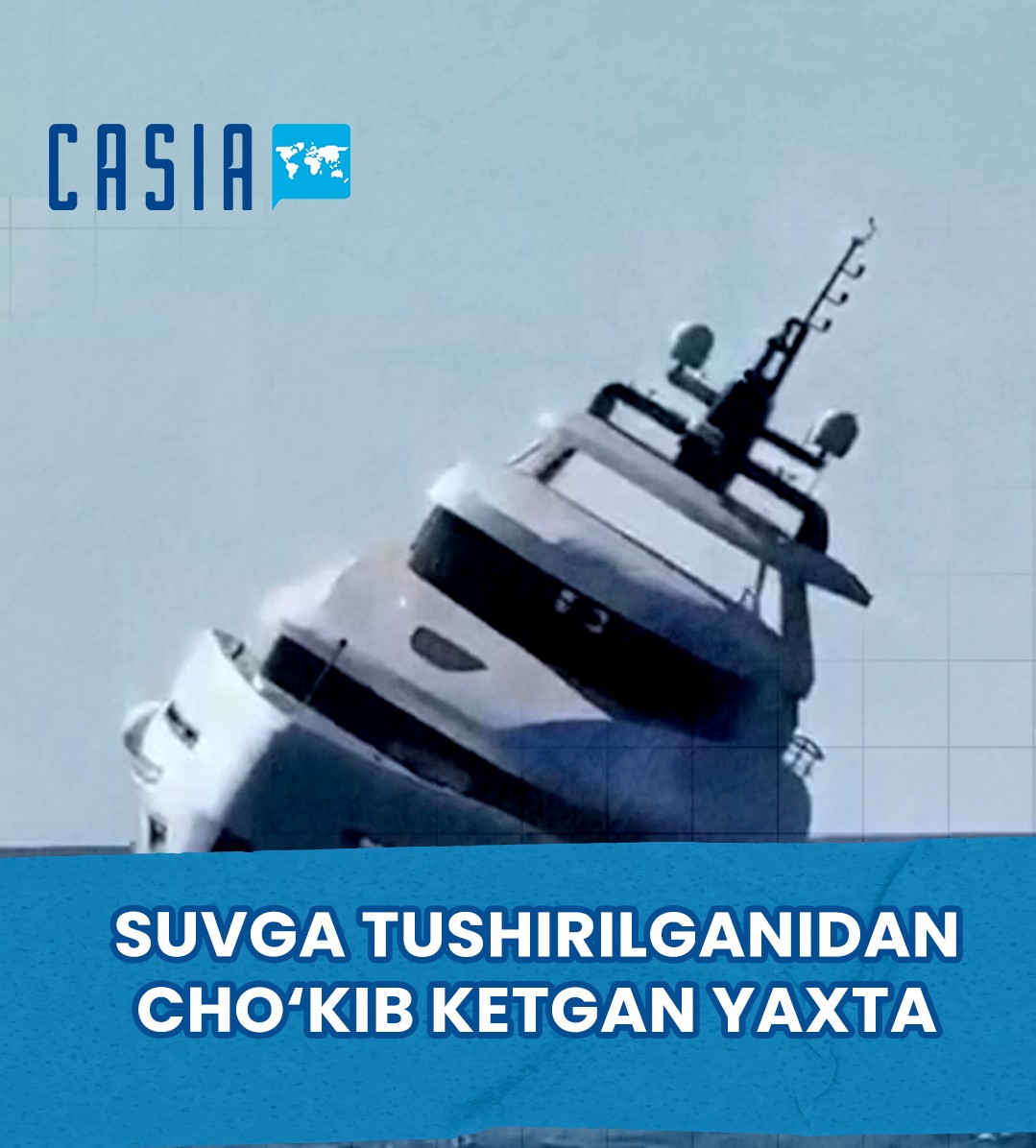 The new yacht sank 15 minutes after being launched.